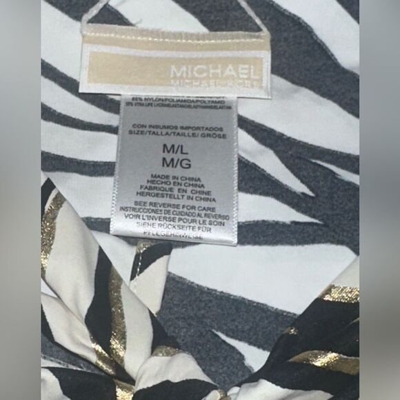 Michael Kors SET - Wrap Skirt Swim Coverup and Top Zebra Animal Print Size M / L - Picture 5 of 7